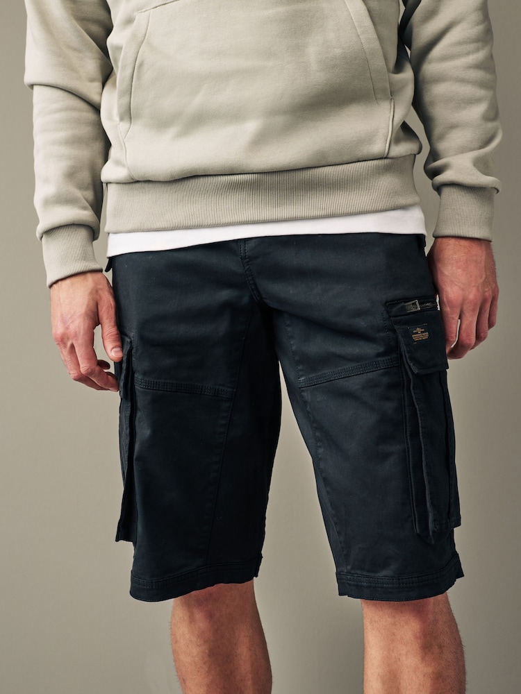 Black 3 Quarter Cargo Shorts - Image 1 of 8