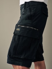 Black 3 Quarter Cargo Shorts - Image 4 of 8
