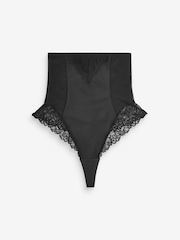Black Super High Waist Thong Firm Tummy Control Shaping Briefs - Image 1 of 5