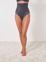 Black Super High Waist Thong Firm Tummy Control Shaping Briefs - Image 2 of 5
