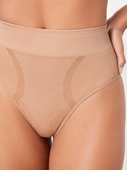 Praline Nude High Waist Thong Seamless Firm Tummy Control Shaping Briefs - Image 4 of 5