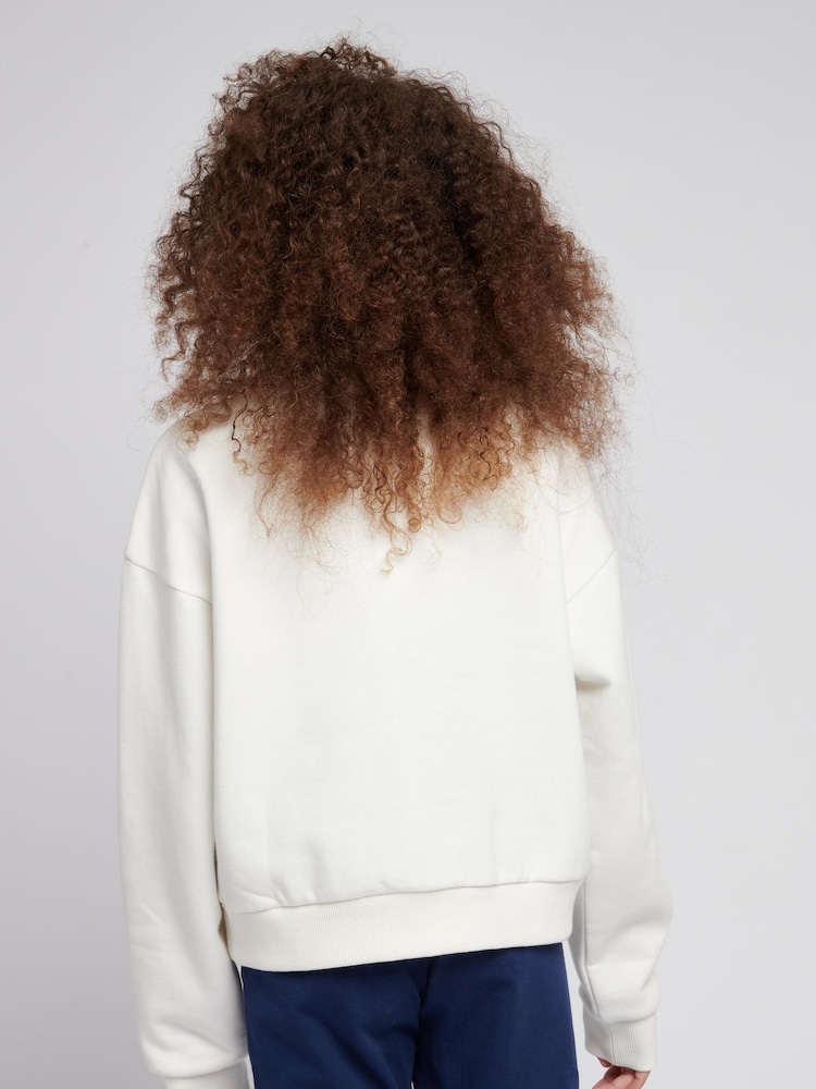 Jack Wills Cream Foil Print 1/4 Zip Sweatshirt - Image 2 of 6