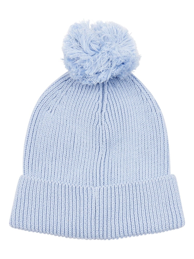 Jack Wills Blue Bobble Hat - Image 2 of 3 Jack Wills Blue Bobble Hat - Image 2 of 3