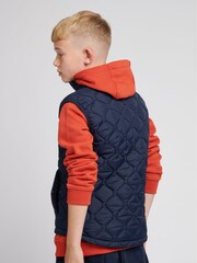 Jack Wills Navy Blue Font Puffer Gilet - Image 2 of 7