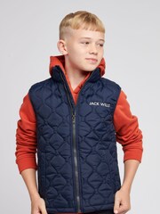 Jack Wills Navy Blue Font Puffer Gilet - Image 3 of 7