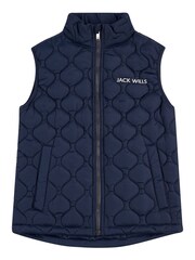 Jack Wills Navy Blue Font Puffer Gilet - Image 5 of 7