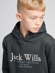 Jack Wills Charcoal Grey Script Hoodie - Image 3 of 5