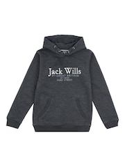 Jack Wills Charcoal Grey Script Hoodie - Image 4 of 5