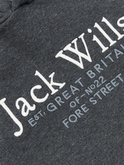 Jack Wills Charcoal Grey Script Hoodie - Image 5 of 5