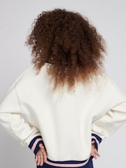 Jack Wills Natural Oversized V-Neck Varsity Sweatshirt - Image 2 of 8