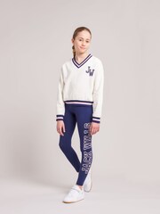Jack Wills Natural Oversized V-Neck Varsity Sweatshirt - Image 6 of 8
