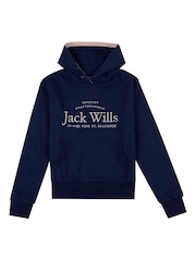 Jack Wills Navy Blue Script Hoodie - Image 1 of 3