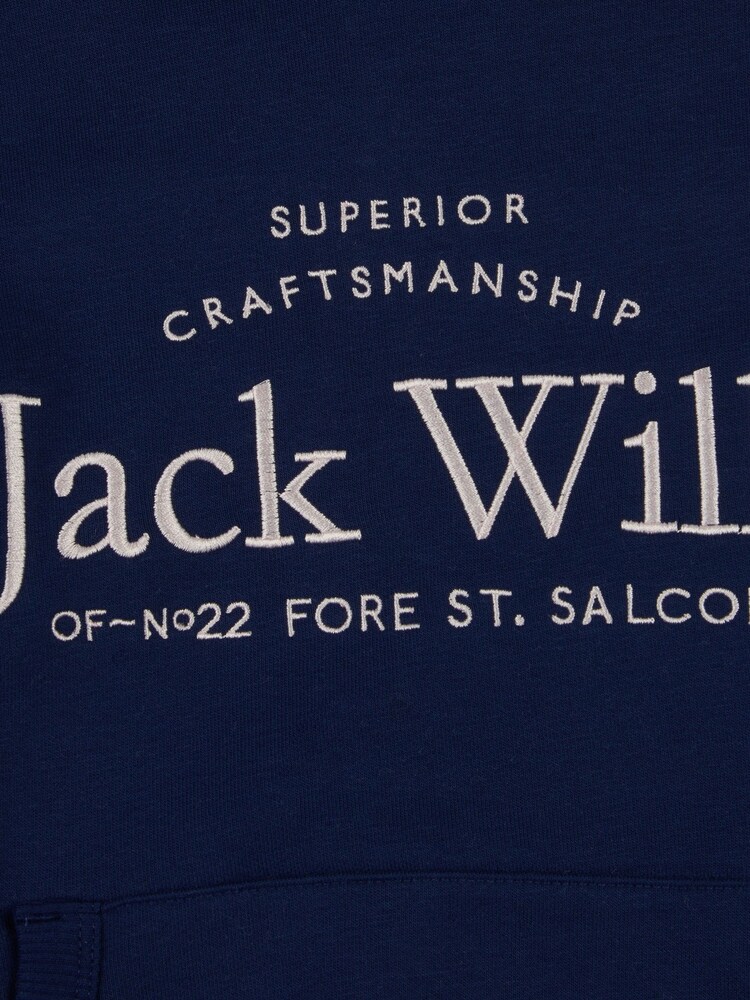 Jack Wills Navy Blue Script Hoodie - Image 3 of 3