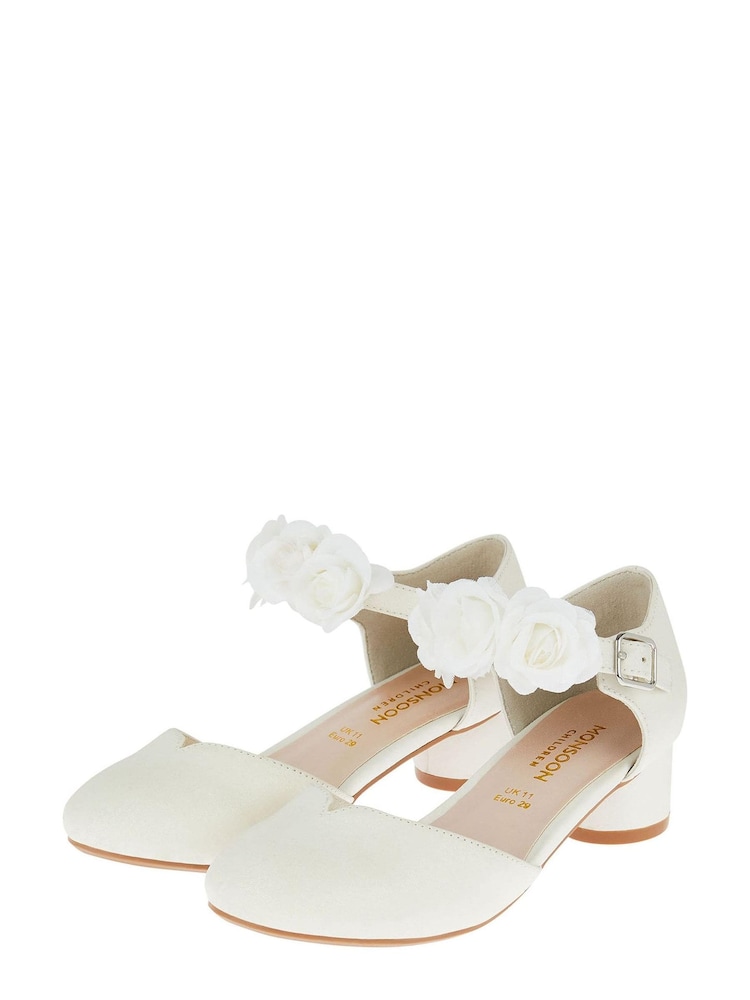 Monsoon Natural Corsage Two Part Heels - Image 1 of 2 Monsoon Natural Corsage Two Part Heels - Image 1 of 2
