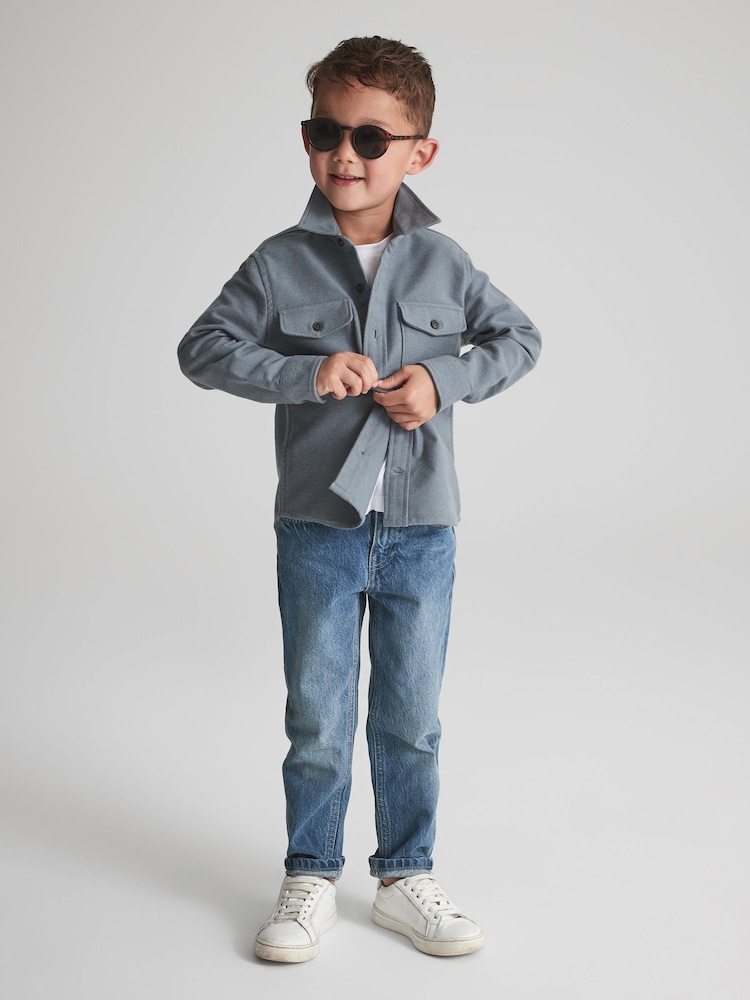 Reiss Blue Tampa Senior Twin Pocket Overshirt - Image 1 of 6