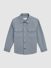 Reiss Blue Tampa Senior Twin Pocket Overshirt - Image 2 of 6