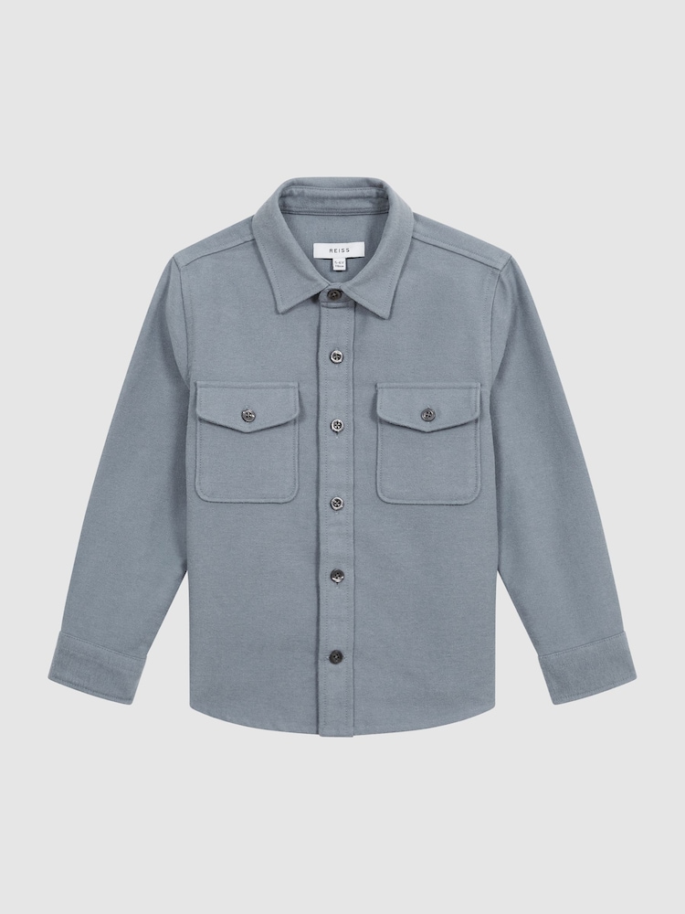 Reiss Blue Tampa Senior Twin Pocket Overshirt - Image 2 of 6