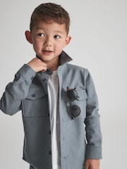 Reiss Blue Tampa Senior Twin Pocket Overshirt - Image 3 of 6