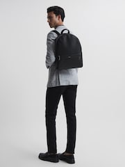 Reiss Black Carter Leather Backpack - Image 2 of 8
