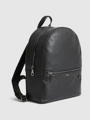 Reiss Black Carter Leather Backpack - Image 4 of 8