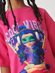 Pink Cool Vibes Girl Oversized Graphic T-Shirt (3-16yrs) - Image 5 of 7
