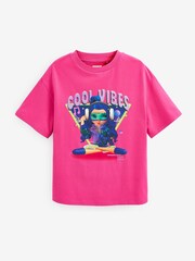Pink Cool Vibes Girl Oversized Graphic T-Shirt (3-16yrs) - Image 6 of 7