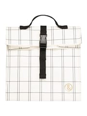 &Again Grey Grid Paper Cooler Lunch Bag - Image 1 of 3