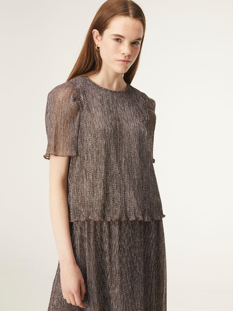 Compania Fantastica Brown Short Sleeve Top - Image 1 of 1