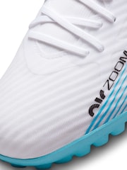 Nike White/Blue Adults Zoom Mercurial Superfly 9 Turf Ground Football Boots - Image 10 of 11