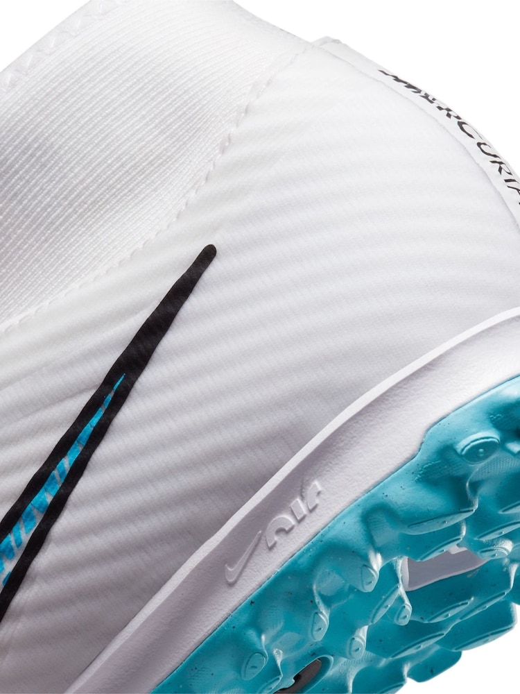 Nike White/Blue Adults Zoom Mercurial Superfly 9 Turf Ground Football Boots - Image 11 of 11