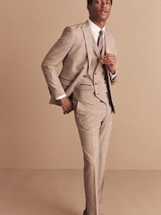 Taupe Skinny Check Suit: Jacket - Image 3 of 13