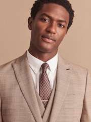 Taupe Skinny Check Suit: Jacket - Image 4 of 13