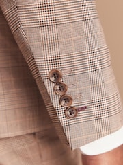 Taupe Skinny Check Suit: Jacket - Image 5 of 13