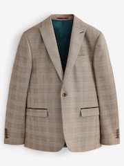 Taupe Skinny Check Suit: Jacket - Image 8 of 13
