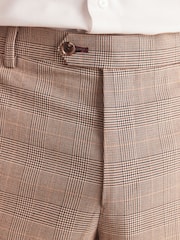 Taupe Skinny Skinny Fit Check Suit: Trousers - Image 4 of 9