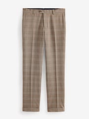 Taupe Skinny Skinny Fit Check Suit: Trousers - Image 6 of 9