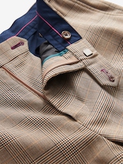 Taupe Skinny Skinny Fit Check Suit: Trousers - Image 7 of 9