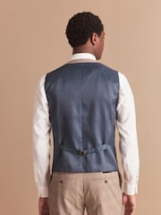Taupe Regular Fit Check Suit Waistcoat - Image 3 of 12
