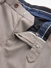 Taupe Brown Slim Fit Wool Blend Check Suit: Trousers - Image 4 of 7