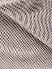 Taupe Brown Slim Fit Wool Blend Check Suit: Trousers - Image 6 of 7