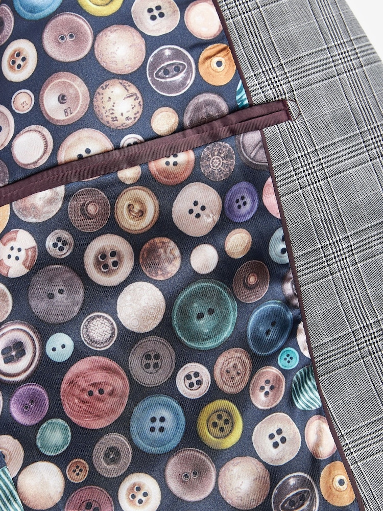 Grey Skinny Check Suit Jacket - Image 10 of 12