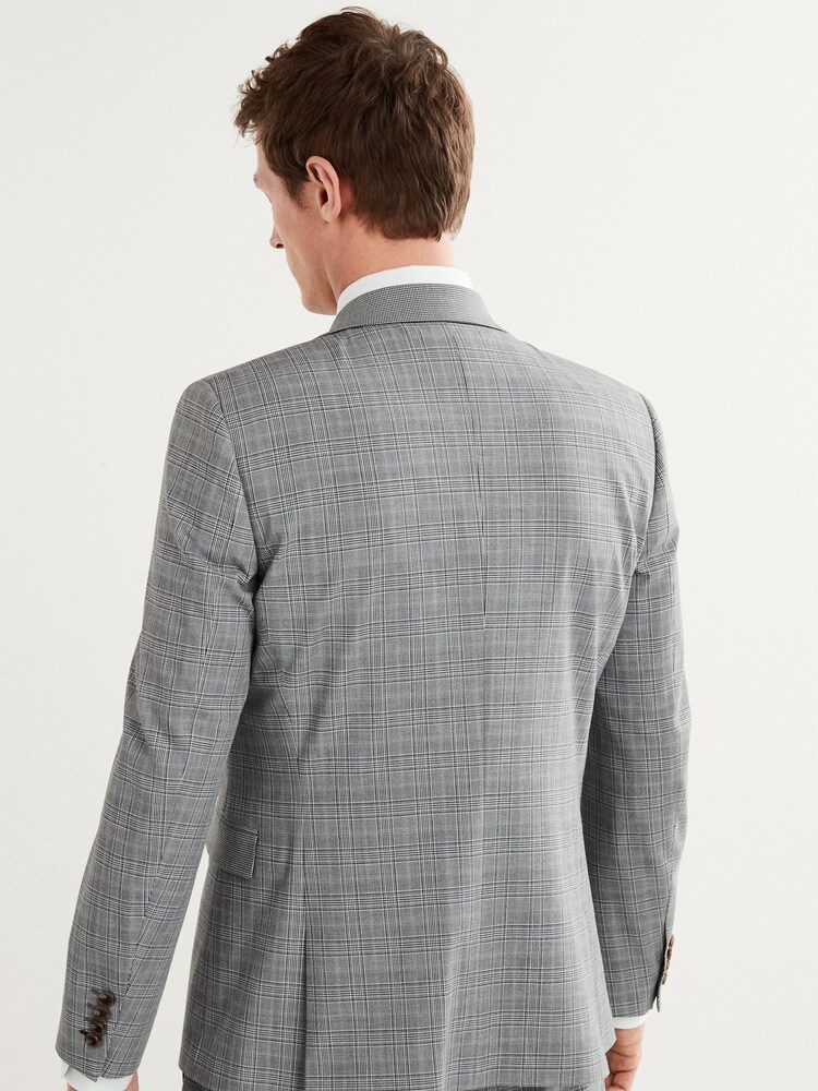 Grey Skinny Check Suit Jacket - Image 3 of 12