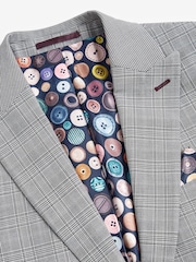 Grey Skinny Check Suit Jacket - Image 9 of 12