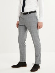Grey Skinny Fit Check Suit: Trousers - Image 1 of 7