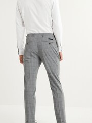 Grey Skinny Fit Check Suit: Trousers - Image 2 of 7
