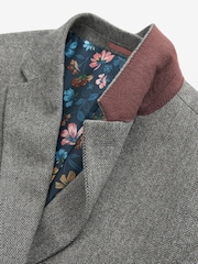 Sage Green Tailored Nova Fides Wool Herringbone Suit Jacket - Image 10 of 15