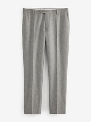 Sage zelena - v lepo prilegajočem se kroju; lepo ukrojen Fit Nova Fides Wool Blend Herringbone elegantne hlače - Slika 5 iz 9