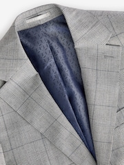Mid Grey Tailored Fit Wool Blend Check Suit Jacket - Image 8 of 11