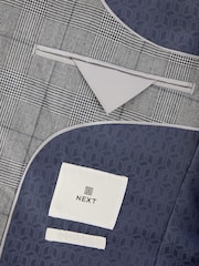 Mid Grey Tailored Fit Wool Blend Check Suit Jacket - Image 9 of 11