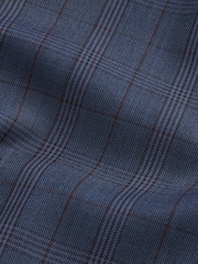 Bright Blue Regular Fit Wool Blend Check Suit: Jacket - Image 10 of 10